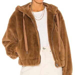 FREE PEOPLE Freya Fur Hoodie in Cinnamon Sprinkle
Size Large
